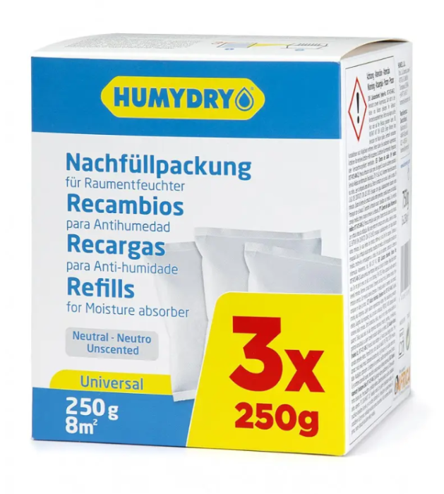 HUMYDRY Nachfüllpackungen 3x250g Für Luftentfeuchter,  250X3RC6